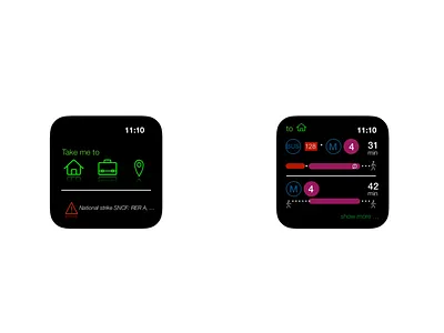 UI design for a(n imaginary) transport app app apple watch transport ui watch wearable