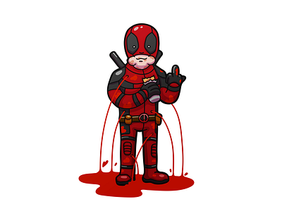 It’s Chimi-F**kin-Changa Time! caricature cartoon character comic deadpool doodle fun funny marvel quirky toon xmen