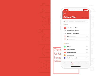 Mobiett Redesign - Search app bus ios redesign transportation ui