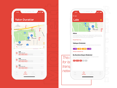 Mobiett Redesign - Nearby Stops app bus ios redesign transportation ui