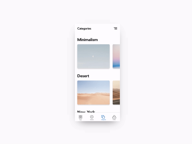 Photo App - Photo Page animation interaction invision studio mobile photo app ui user experience user interaction ux web app web app design