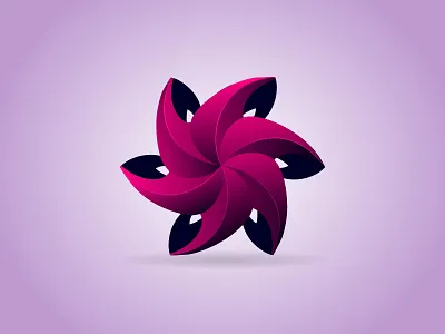 3D flower Logo 3d beauty creative ecology flower geometric icon leaf logo modern shape symbol