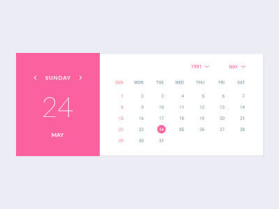 Calendar UI android calendar design graphic material mobile pink product template ui ux web