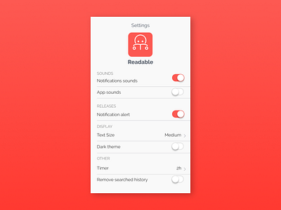 Settings app dailyui design settings ui ux