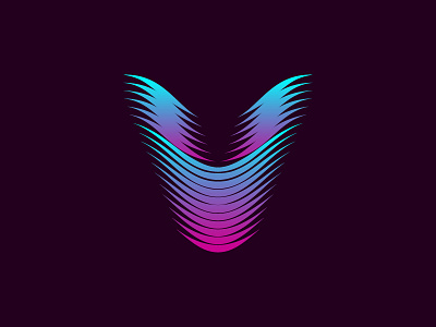 Letter V modern Wave line Logo brand color colorful creative curve letter logo modern symbol trendy v wave
