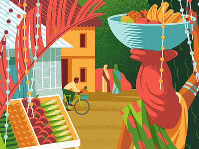 Pacific Standard Magazine colour editorial illustration india jasonsolo melbourne simple travel vector