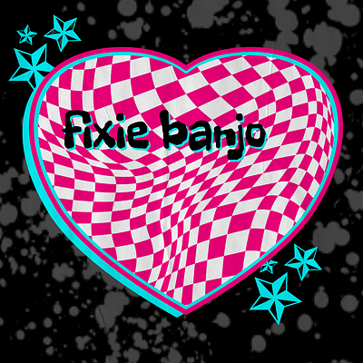 Fixie Banjo affinity designer digital art graphic design retro pop retrostyle vector art