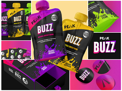 Peak Buzz - Logo, Branding, Label Packaging Design box box packaging brand identity branding food packaging graphic design label label design labels logo logo design mockup package packaging packaging design pouch label pouch packaging print product packaging visual identity