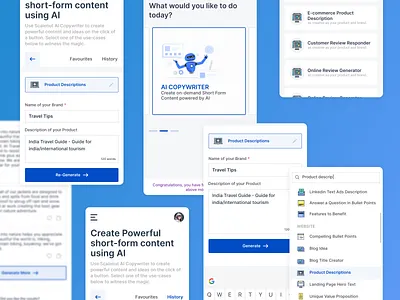 Scalenut AI Copywriter UI Design conceptual design design ui ux