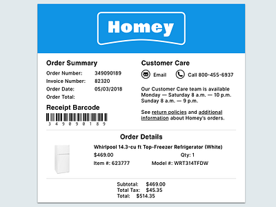 Email Receipt dailyui receipt retail