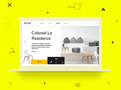 Furniture Web Page Design - Minimalism chair decor furniture minimal ui web design web page