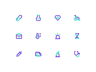 Hospital icons hospital icon 双色 线性