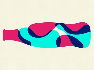 It's a bottle blobs blue bottle coke illustration red