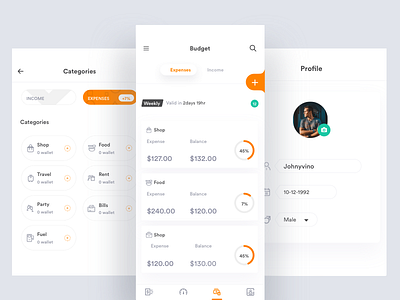 Budget app bitcoin design fintech motion transition web