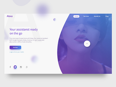 Alexa - Assistant Companion Web UI Design colors gradient interaction typography ui ux visual design