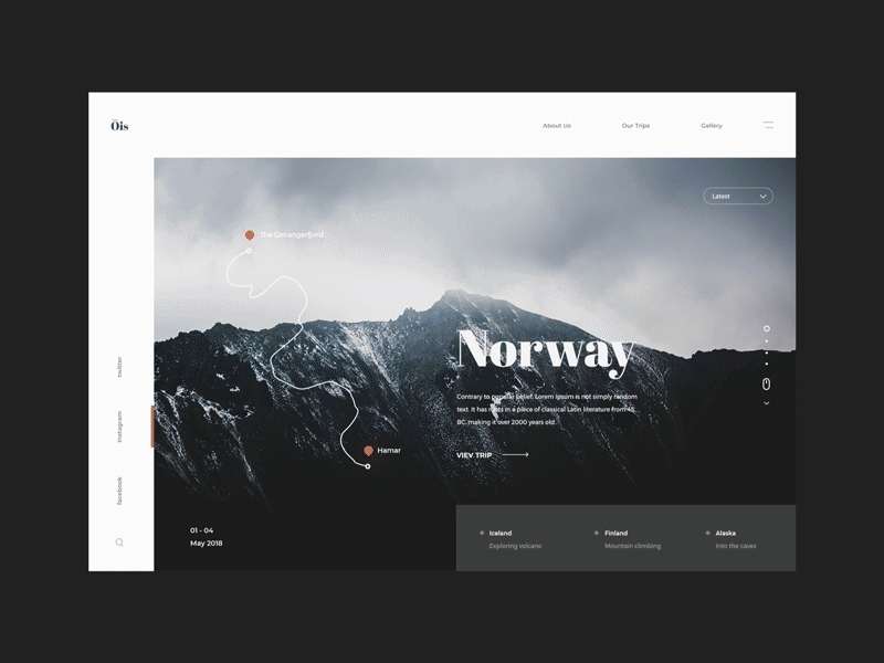 Ois Expeditions clean design landing minimal minimalistic modern simple ui ux web