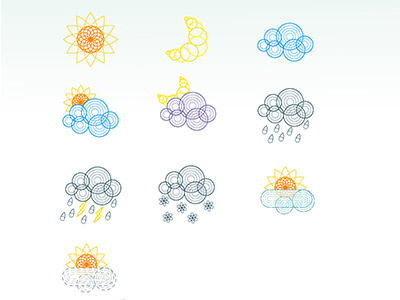 Weather icon cloud icon line moon rain sun weather