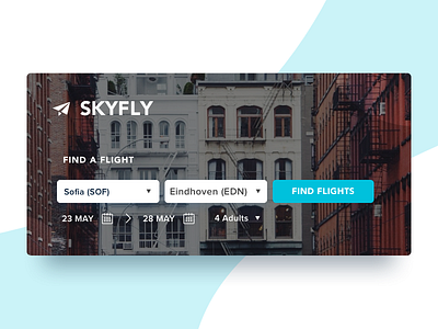 Flight Search - Day 068 book card city dailyui flight photo search