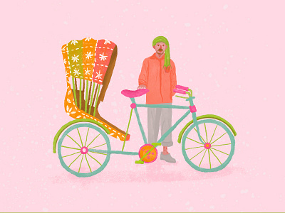 Wallah adobe brushes color illustration india photoshop rik riksha rikshaw