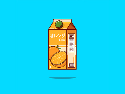 OJ! cute icon juice kawaii oj orange juice sticker vector