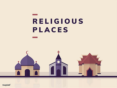 religious places flat graphic illustration religious vector