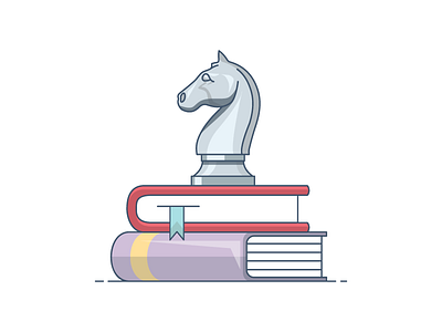 Nothing that can't be thought book icon book vector books books illustration chess horse icon study vector illustration