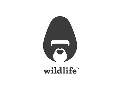 Thirty Logos Challenge #5 - Wildlife brand branding gorilla heart heart nose logo logo design minimal thirty logos thirtylogos wildlife