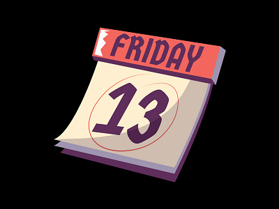 Calendar friday friday the 13th graphics illustration lettering stickers typography vector