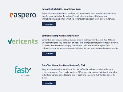 INTERNATIONAL FINTECH | CASPERO | VERICENTS | FASTY branding company branding corporate design fin tech identity logo logo design logotype typography visual identity web design website