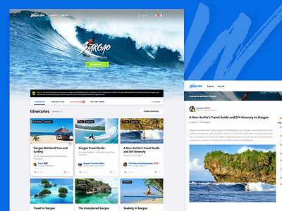 Wanderoo - Travel Itinerary Discovery cards itinerary surfing travel ui ux