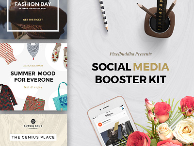 Social Media Booster Kit banners blog blogger colors download facebook fashion instagram kit media social media twitter typography