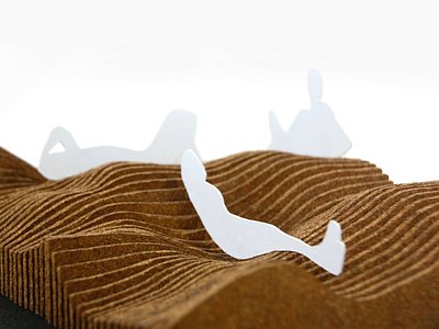 Undulating Cork Urban Structure - Model architecture cork design furniture industrial industrial design model making seating urban design