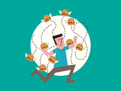 Fighting the URGE in BURGER! 2d abstract art character clean design illustration vector work