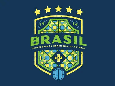 Brasil 2018 badge badge design brazil fifa football illustration pattern soccer the green and yellow the squad wold cup