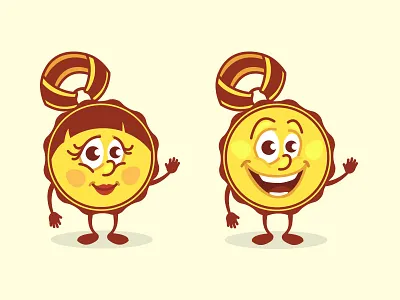 Medals character design illustration medal