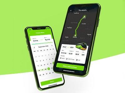 FlixBus App Redesign ⚡️ app calendar debut dribbble flixbus iphone map mobile navigation search travel ui