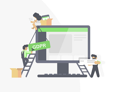 Gdpr 25 maggio accountability ai data protection gdpr general data illustration portability privacy policy vector