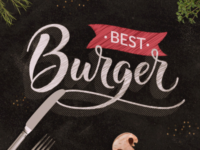 Best Burger logo and lettering burger chalk chalkboard emblem fast food hamburger lettering logo menu vintage