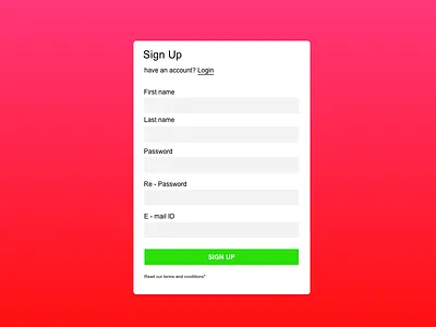 Sign Up dailyui signup