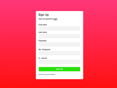 Sign Up dailyui signup