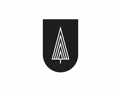 Hazard icon logo minimal modern nature shield simple tree