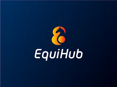 EquiHub abstract branding e geometric horse icon logo mark
