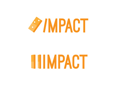 Impact Conference Logo bright color combinations conference conference logo domino domino effect domino metaphor impact logo orange yellow