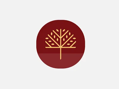 Tree Maroon circle family icon leaves logo tree
