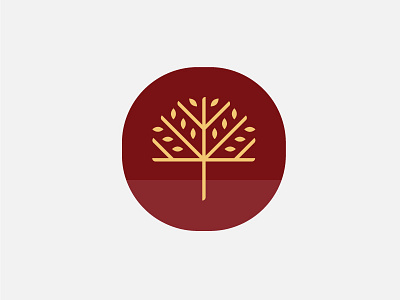 Tree Maroon circle family icon leaves logo tree