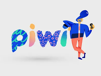 piwi character character design color gradients illustration shapes