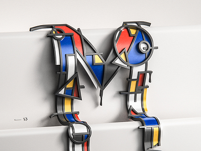 Mondrian X Picasso X Dali - 36daysoftype 36daysoftype 36daysoftype m art dali design mondrian numbers picasso surealism type typo typography