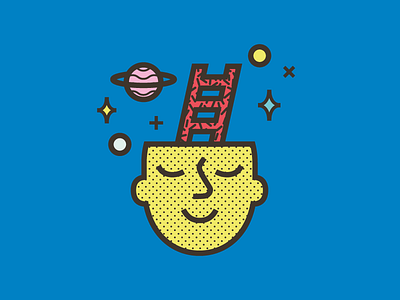 Self Improvement brain face icon illustration ladder learning mind planet self improvement space vector