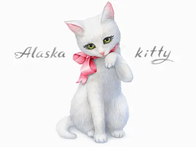 Alaska Kitty alaska animal cat cute drawing girl kitty painting pet sitting sweet white