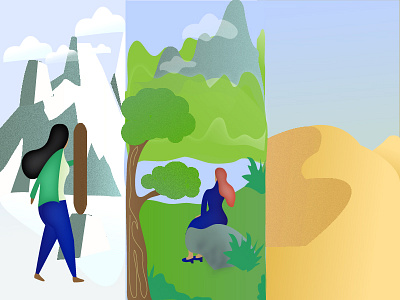 Holiday desert illustration seasons snow spring summer winter
